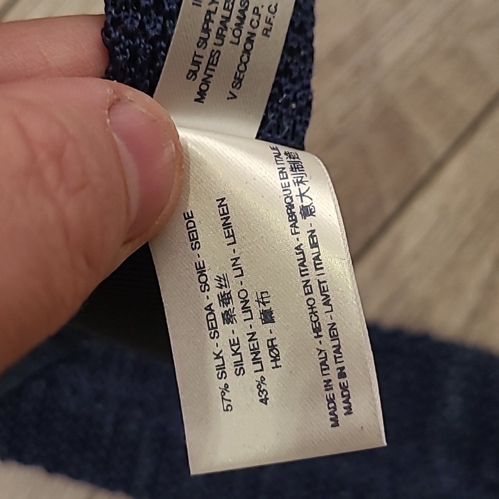 SUITSUPPLY Italy Navy Dots Pattern Knit Silk Linen Blend Mens Trunk Tie NEW - Picture 7 of 7